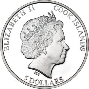 Cook Islands / Five Dollars Silver 2015 Judaean Desert - Holy Land Sand - obverse photo