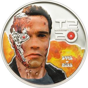 Cook Islands / Five Dollars Silver 2011 Terminator T2 - reverse photo