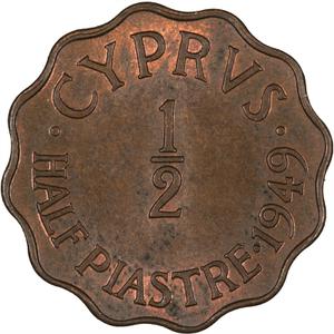 Cyprus / Half Piastre 1949 - reverse photo
