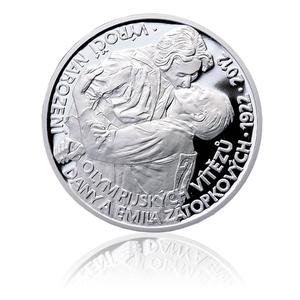 Czech Republic / Silver Ounce 2012 Dana and Emil Zatopek - reverse photo
