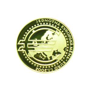 Czech Republic / Gold Quarter Ounce 2002 Introduction of the Euro - reverse photo