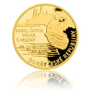 Czech Republic / Gold Ducat 2017 Karel Čapek - War with the Newts - reverse photo