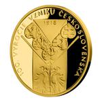 Gold Quarter Ounce 2018 Establishment of Czechoslovakia - Symbols: Photo Coin, Czech Republic, Gold Quarter Ounce 2018 Establishment of Czechoslovakia / thumbnail