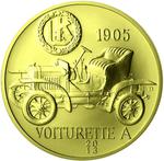 Czech Republic / Silver Medal 2013 Voiturette A / Gold Plated - reverse photo