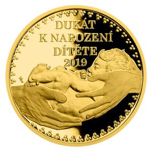 Czech Republic / Gold Ducat 2019 Birth of a Child - Personalised - reverse photo