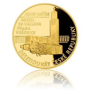 Czech Republic / Gold Ten Ducats 2017 Josef Gočár - Church of St Wenceslas - reverse photo