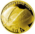 Silver Half Ounce 2014 Sochi Winter Olympics: Photo Silver Half Ounce 2014 Sochi Winter Olympics - Gold-plated / thumbnail