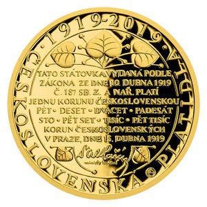 Czech Republic / Gold Half Ounce 2019 Czechoslovak Currency - obverse photo