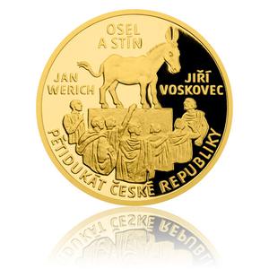 Czech Republic / Gold Five Ducats 2017 Jiří Voskovec and Jan Werich - reverse photo