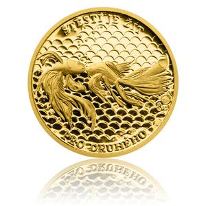 Czech Republic / Gold Quarter Ounce 2014 Gold Fish For Luck - Personalised - reverse photo