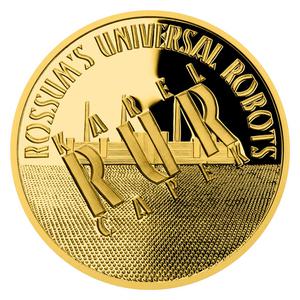 Czech Republic / Gold Quarter Ounce 2020 RUR and Robot - obverse photo