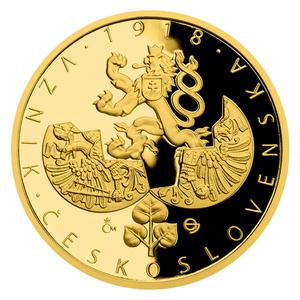Czech Republic / Gold Quarter Ounce 2018 Establishment of Czechoslovakia - reverse photo
