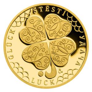 Czech Republic / Gold Quarter Ounce - Quatrefoil for Luck - reverse photo
