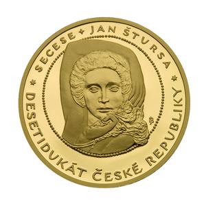 Czech Republic / Ten Ducats 2008 Art Nouveau - reverse photo