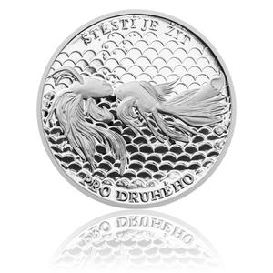 Czech Republic / Silver Ten Grams 2014 Gold Fish For Luck - Personalised - reverse photo