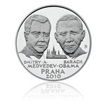 Silver Ounce 2010 Obama-Medvedev Prague Summit: Photo Coin, Czech Republic, Silver Ounce 2010 Obama-Medvedev Prague Summit / thumbnail