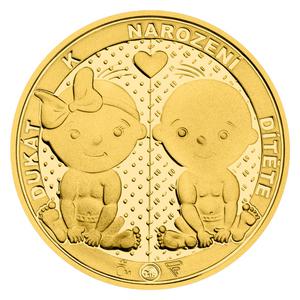 Czech Republic / Gold Ducat 2022 Newborn Baby, Personalised - reverse photo