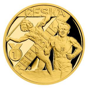 Czech Republic / Gold Half Ounce 2022 Dana and Emil Zatopek - reverse photo