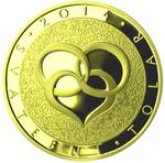 Czech Republic / Thaler 2014 Wedding / Gold Plated Proof - reverse photo