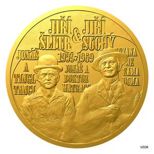 Czech Republic / Gold Half Ounce Jiří Šlitr and Jiří Suchý - reverse photo