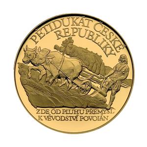 Czech Republic / Gold Five Ducats 2005 Premysl the Ploughman - reverse photo
