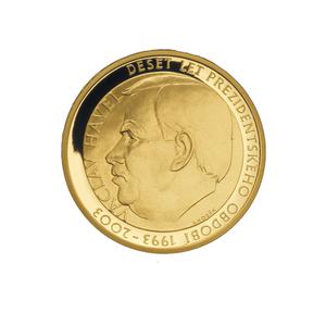 Czech Republic / Gold Quarter Ounce 2002 Vaclav Havel - reverse photo