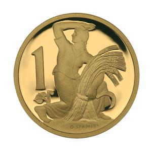 Czech Republic / One Koruna 1922 - Gold Replica - reverse photo