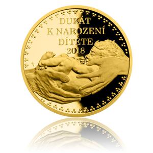 Czech Republic / Gold Ducat 2018 Birth of a Child - Personalised - reverse photo