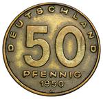 Fifty Pfennig 1950: Photo Coin, German Democratic Republic, Fifty Pfennig 1950 / thumbnail