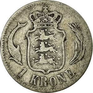 Denmark / One Krone 1875 - reverse photo