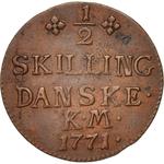 Half Skilling 1771: Photo Coin, Denmark, Half Skilling 1771 / thumbnail