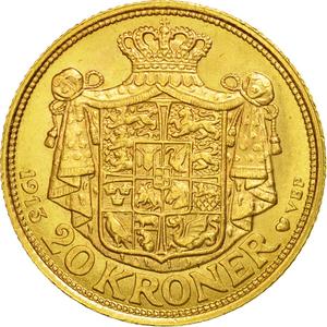 Denmark / Twenty Kroner 1913 - reverse photo