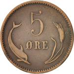 Five Ore 1884: Photo Coin, Denmark, Five Ore 1884 / thumbnail