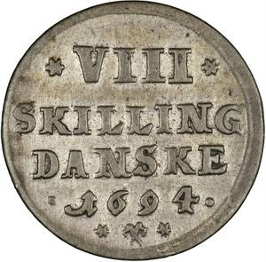 Denmark / Eight Skilling 1694 - reverse photo