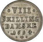 Eight Skilling 1694: Photo Coin, Denmark, Eight Skilling 1694 / thumbnail