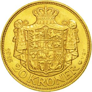 Denmark / Twenty Kroner 1915 - reverse photo