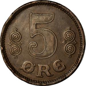 Denmark / Five Ore 1916 - reverse photo