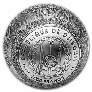 Djibouti / Silver Kilo 2022 Big Five Africa - Rhino - obverse photo