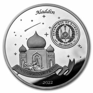 Djibouti / Silver Five Ounces 2022 Aladdin - reverse photo