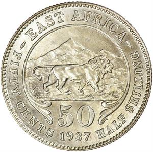East African Currency Board / Fifty Cents 1937 - reverse photo