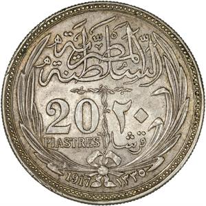 Egypt / Twenty Piastres 1917 - reverse photo