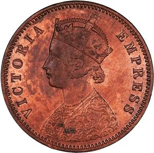 India, Empire of (British Raj) / Quarter Anna 1880 - obverse photo