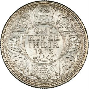 India, Empire of (British Raj) / One Rupee 1913 - reverse photo