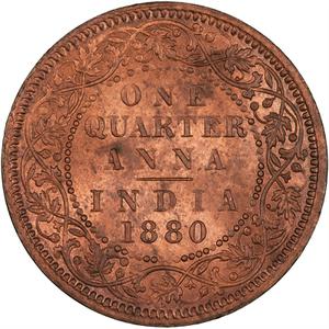 India, Empire of (British Raj) / Quarter Anna 1880 - reverse photo