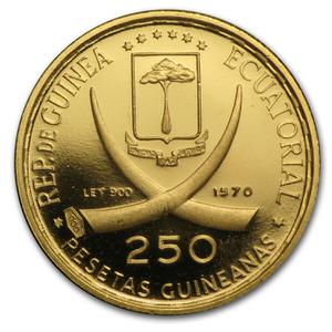Equatorial Guinea / Two Hundred and Fifty Pesetas 1970 Praying Hands - reverse photo