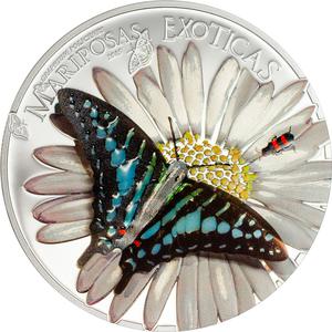 Equatorial Guinea / One Thousand Francs Silver 2015 Butterflies in 3D - reverse photo
