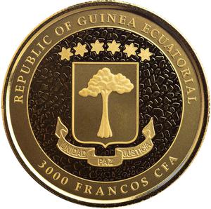 Equatorial Guinea / Gold Ounce 2022 Giraffe - obverse photo