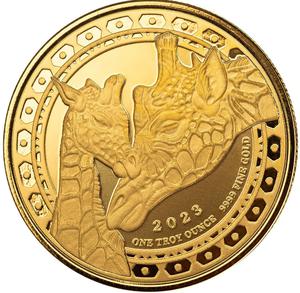 Equatorial Guinea / Gold Ounce 2023 Giraffe - reverse photo