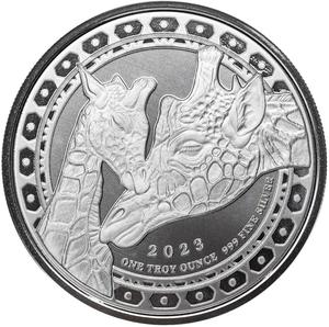 Equatorial Guinea / Silver Ounce 2023 Giraffe - reverse photo