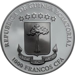 Equatorial Guinea / Silver Ounce 2019 Crystal Skull - Luna de Sangre - obverse photo